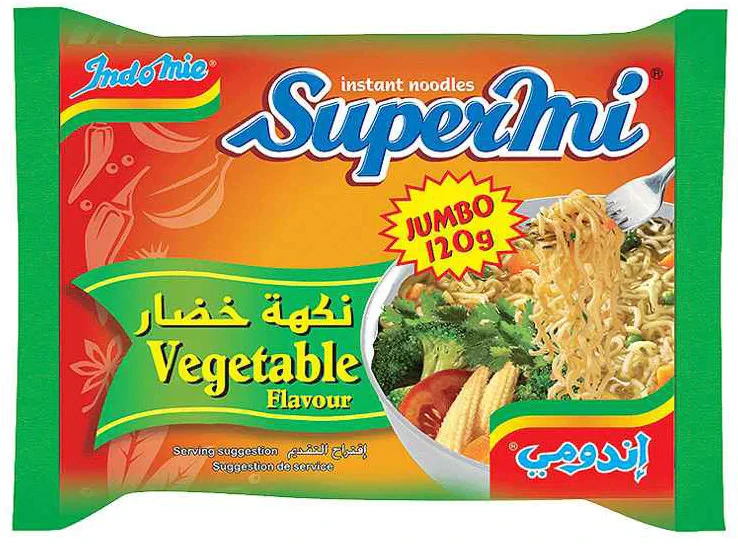 اندومى بطعم الخضار بأحجام مختلفه